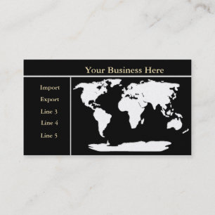World Map Guld/Black Affärskort 2 Visitkort