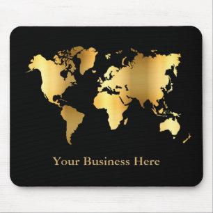 World Map Guld/Black Musmatta
