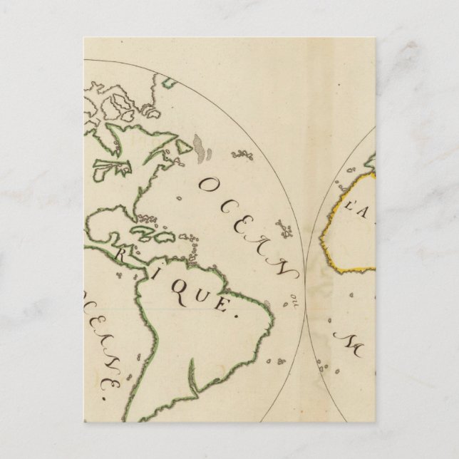 World Map in 4 Parts Vykort (Framsida)