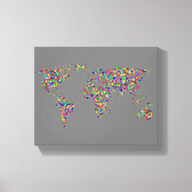 World Map in Fog Filter Canvastryck (Framsida)