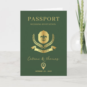 World Map-inbjudan till destinationspass för Bröll Inbjudan