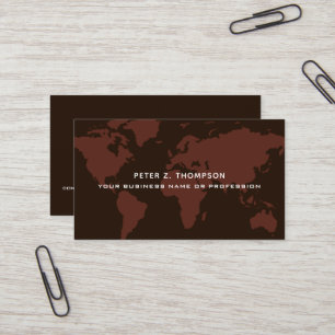 World Map Internationell Professionell brun Visitkort