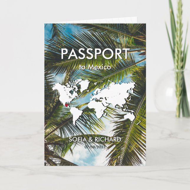 World Map Inv. för Handflatan Beach Guld Inbjudan (Framsida)