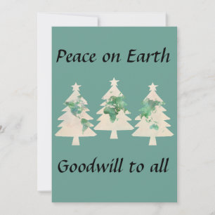 World Map Julgranar Card Julkort