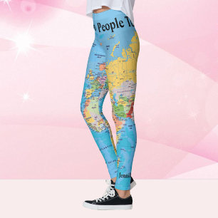 World Map Leggings DITT NAMN Yoga Byxor S to XL