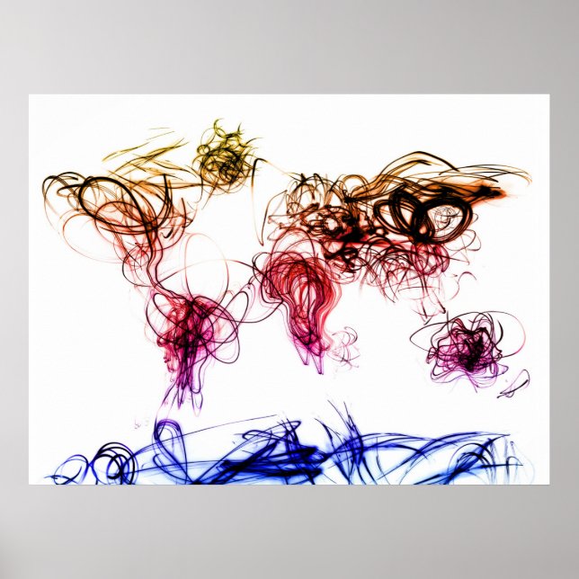 World Map Light Writing Poster (Framsidan)