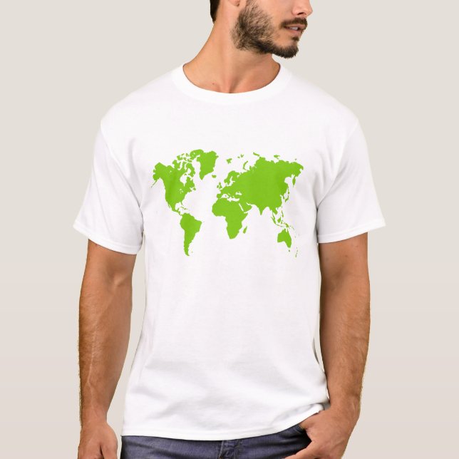 World Map - Martian Grönt Tee (Framsida)