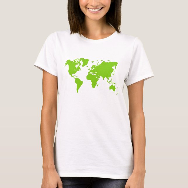 World Map - Martian Grönt Tee (Framsida)