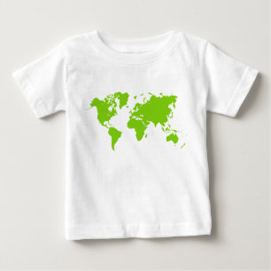 World Map - Martian Grönt Tee Shirt