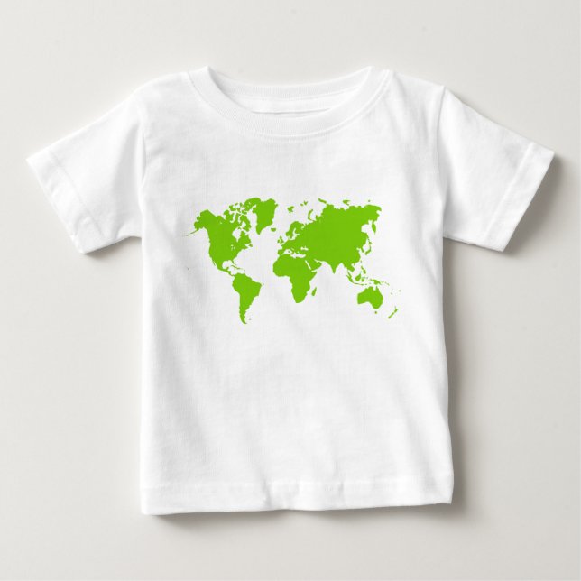 World Map - Martian Grönt Tee Shirt (Framsida)