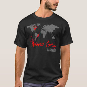 World Map Miramar Beach Karta Matching Family Vaca T Shirt