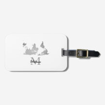 World Map Monogram Namn Traveler Anpassningsbar Gr