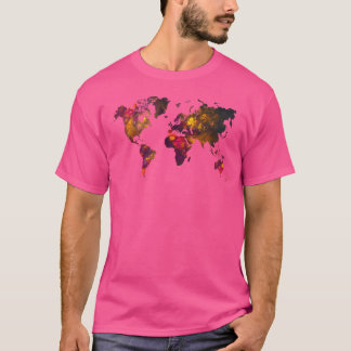 World Map Mountas Worldmap Karta T Shirt