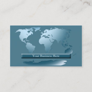 World Map Ocean Blue Affärskort 1 Visitkort