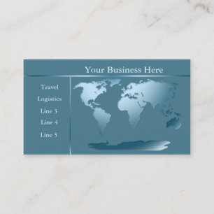 World Map Ocean Blue Affärskort 2 Visitkort