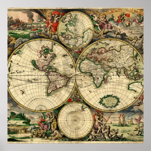 World Map of 1689 Gifts Poster (Framsidan)