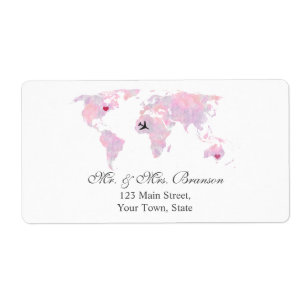World Map of anpassningsbar Destination Wedding Wa Fraktsedel