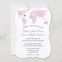 World Map of Destination Wedding Travel Watercolor