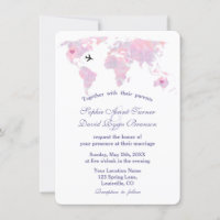 World Map of elegant Destination Wedding Watercolo