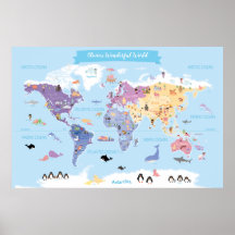 World Map of Illustrations med söta och älskande b