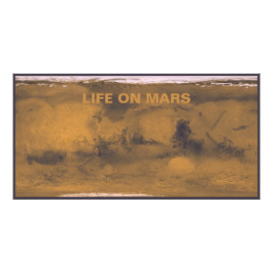 World Map of Mars Red Planet by Satellite Fototryck