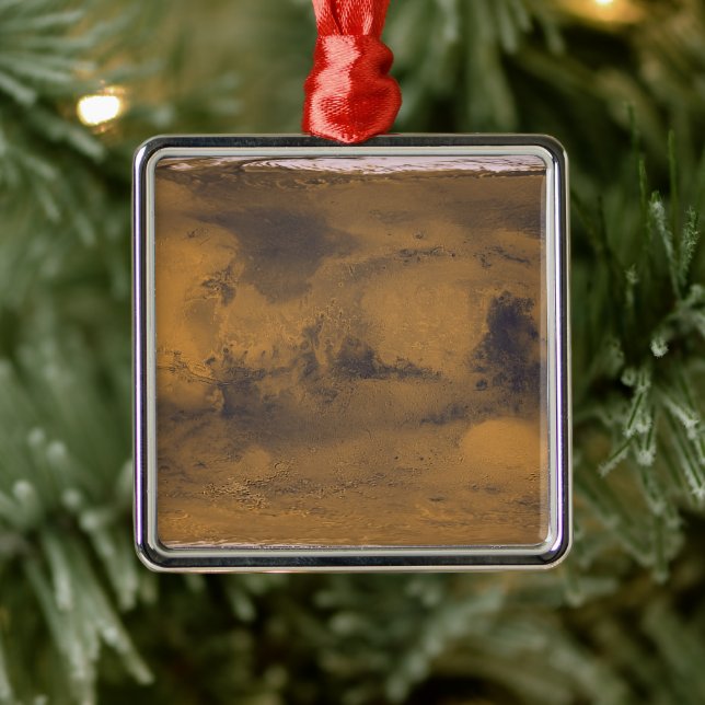World Map of Mars Red Planet by Satellite Julgransprydnad Metall (Träd)