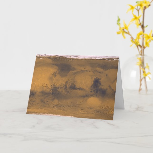 World Map of Mars Red Planet by Satellite Kort (Gul blomma)