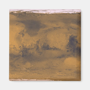 World Map of Mars Red Planet by Satellite Magnet