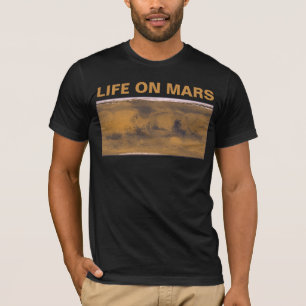 World Map of Mars Red Planet by Satellite T Shirt