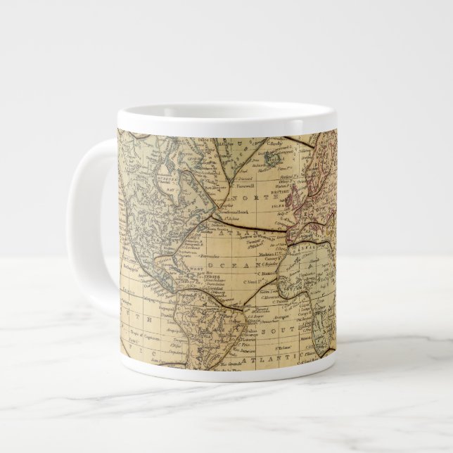 World map on Mercators Projection Jumbo Mugg (Framsida vänster)