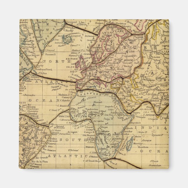 World map on Mercators Projection Magnet (Framsidan)