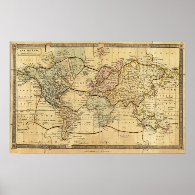 World map on Mercators Projection Poster (Framsidan)