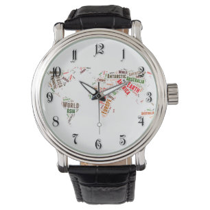 World map ord Cloud Armbandsur