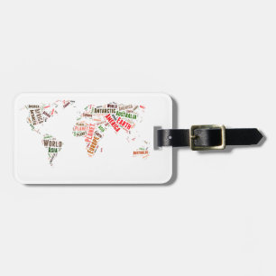 World map ord Cloud Bagagebricka
