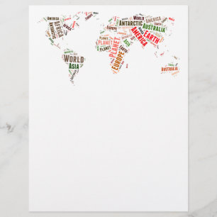 World map ord Cloud Reklamblad