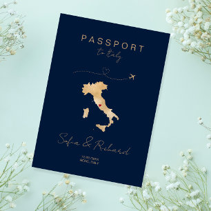 World Map över destinationspass för italien Bröllo Inbjudan