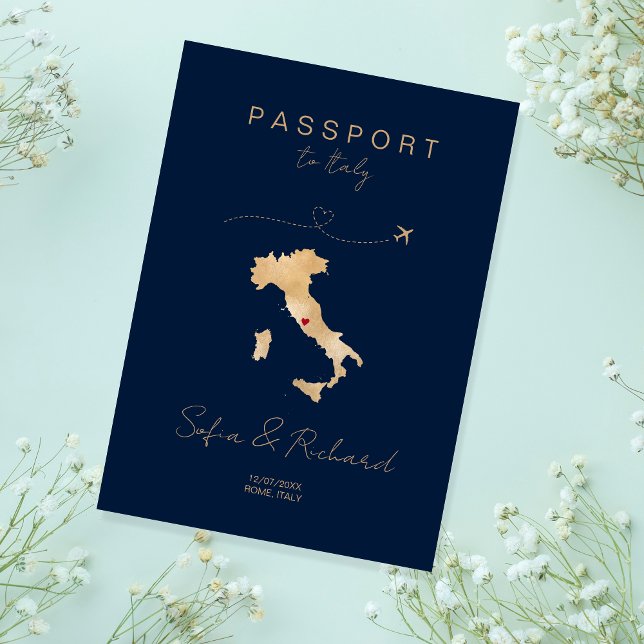 World Map över destinationspass för italien Bröllo Inbjudan (Skapare uppladdad)