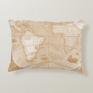 World Map Pillow Prydnadskudde