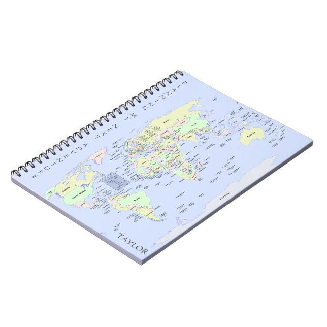 World Map - Planning My Next Adventure - Custom Anteckningsbok (Vänstra Sidan)