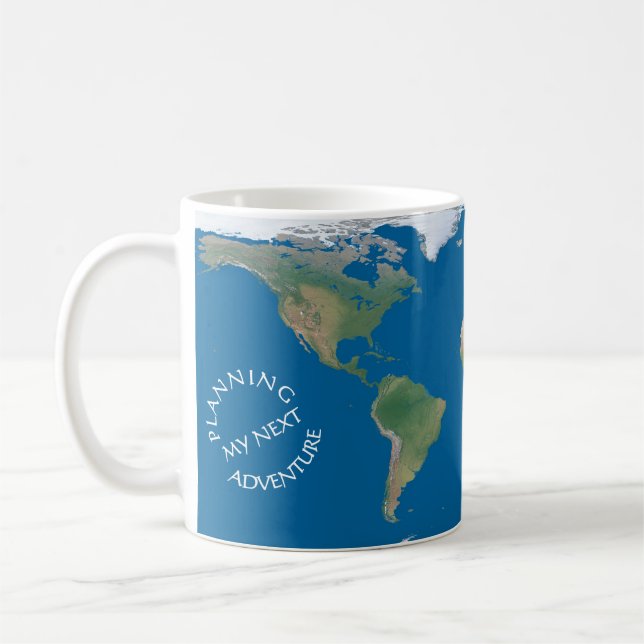 World Map - Planning My Next Adventure - Custom Kaffemugg (Vänster)