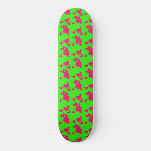 World Map Pre-Byggt Complete Neon Grönt Skateboard