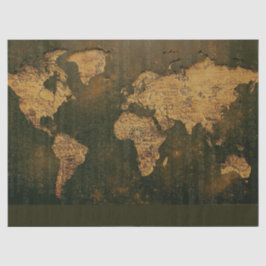 World Map Rustic Decoupage-utgivningspapper