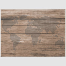 World Map Rustic Wood 20 x 30 Decoupage