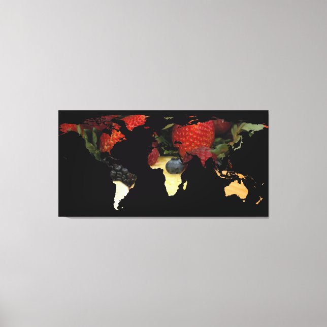 World Map Silhouette - Blandad frukt Canvastryck (Framsida)