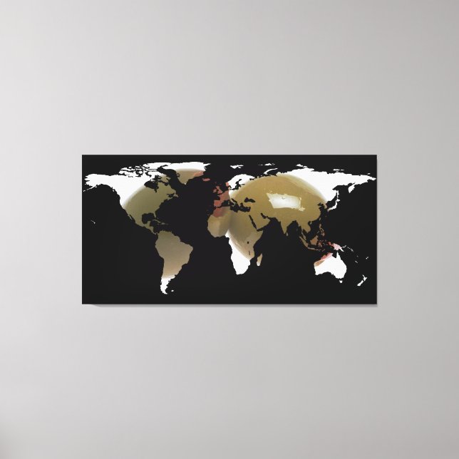 World Map Silhouette - Martini Olife Canvastryck (Framsida)