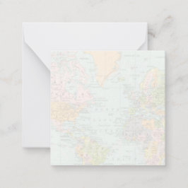 World Map Tackkort Card Anteckningskort