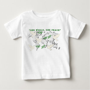 World Map Tee, baby Peace Dove T Shirt