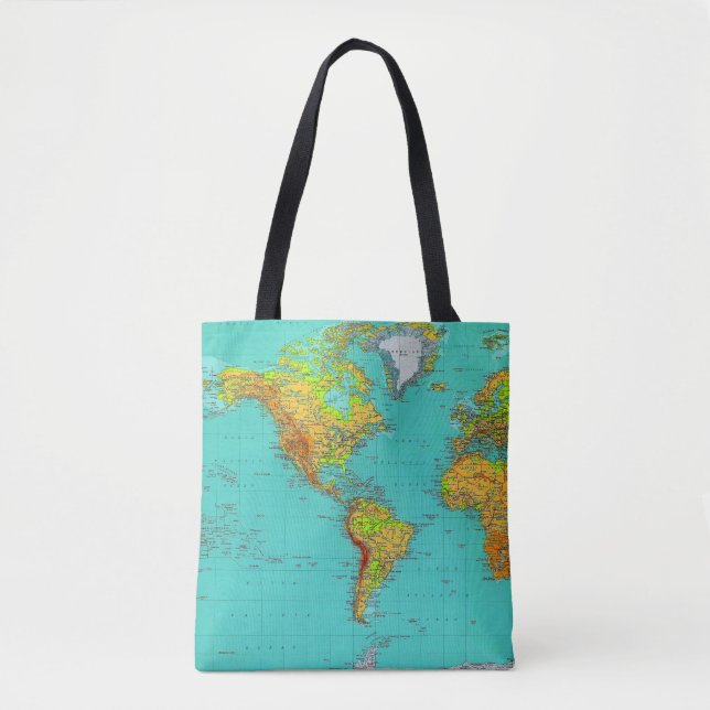 World Map - Tote Bag Tygkasse (Framsida)
