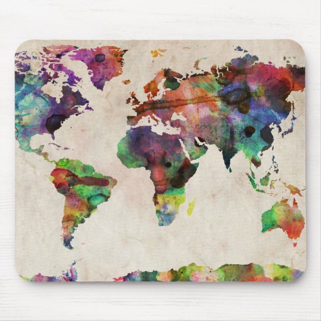 World Map Urban Watercolor Musmatta (Framsidan)