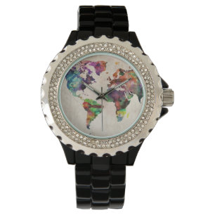 World Map Watch Armbandsur